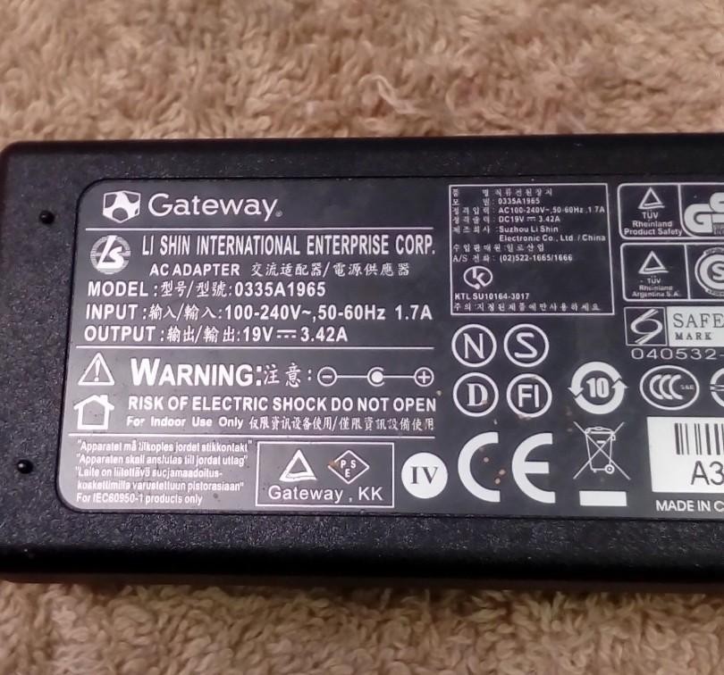 GATEWAY AC 0335A1965 AC ADAPTER