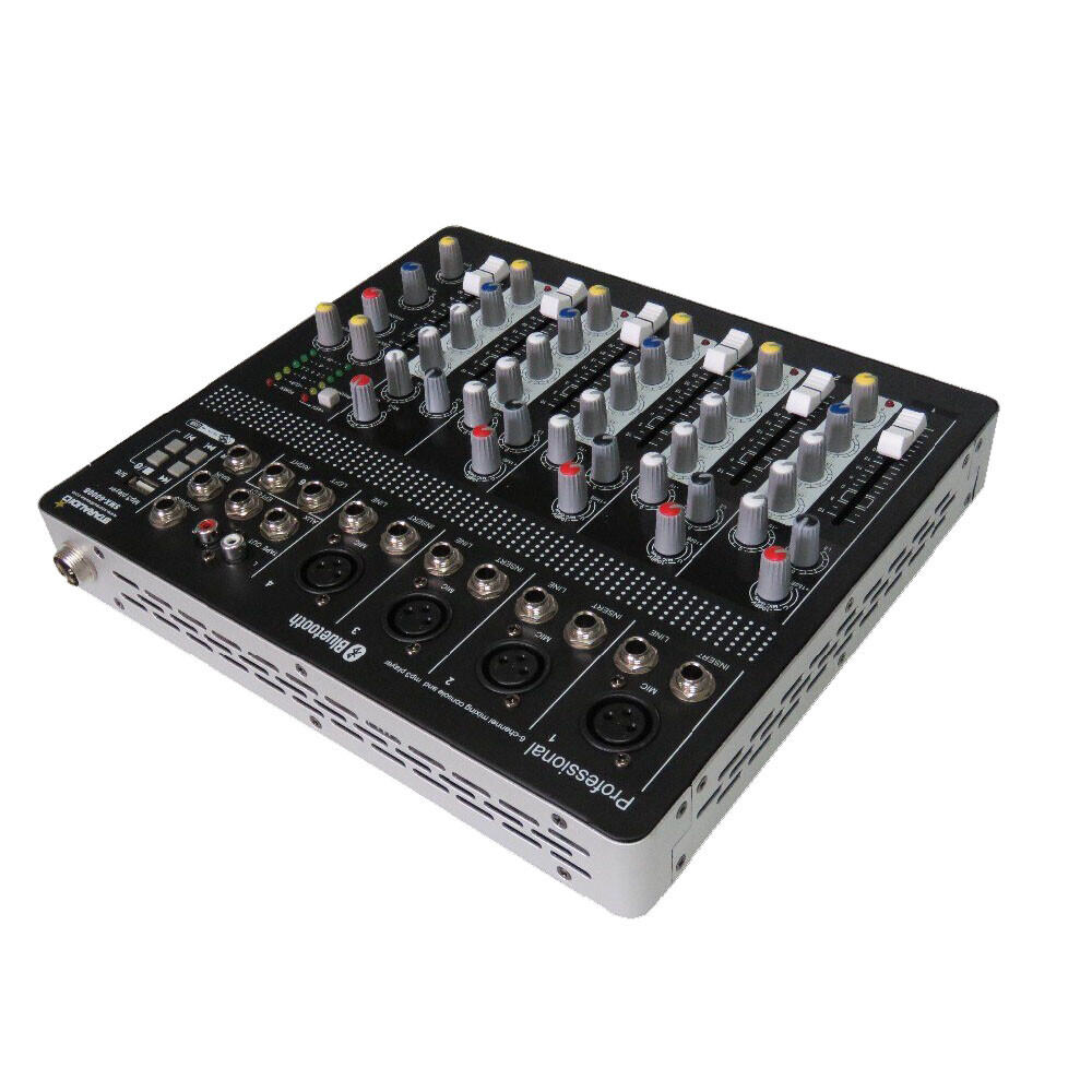 6CH Audio Sound Mixer Function Recording Mixing Console Effects Bluetooth DJ Mix