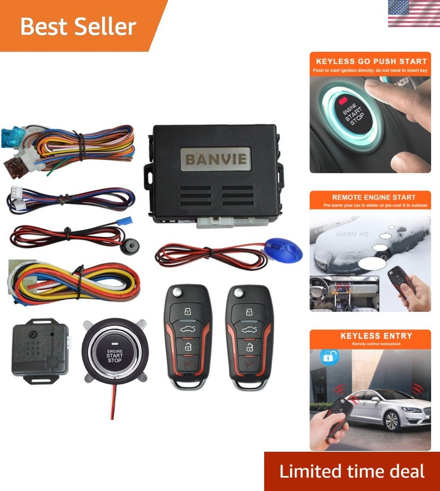 Car Keyless Entry Security Alarm System + ② Remote Engine Starter + ③ Push to...