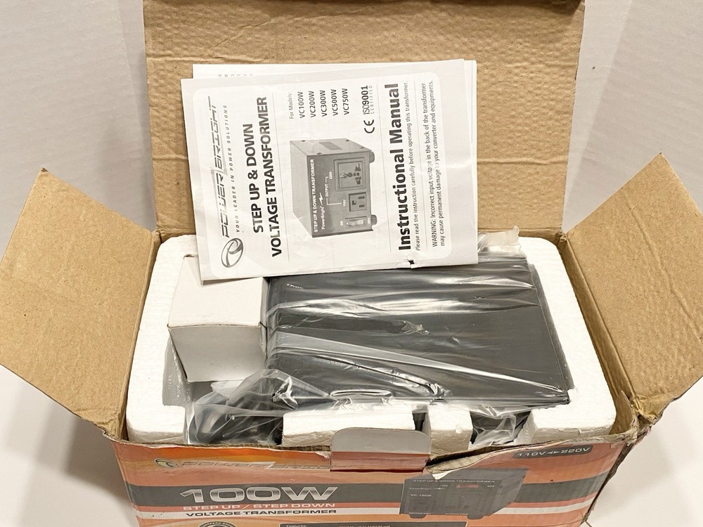 New PowerBright 100W Step Up Step Down Transformer w/ Plug travel Adapter