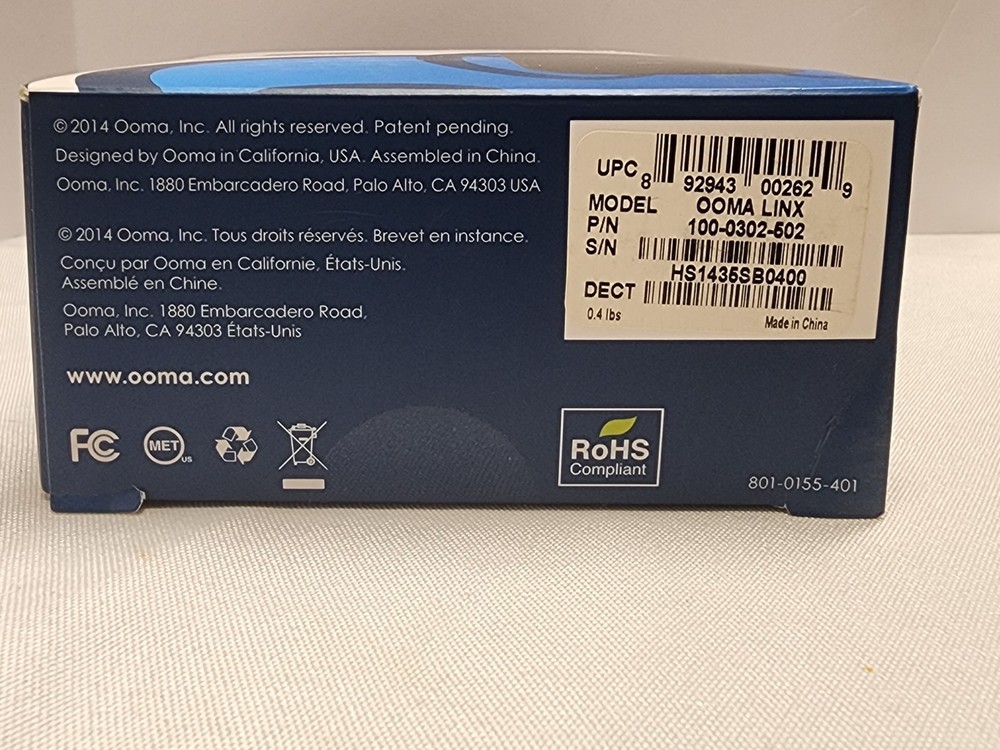 New Ooma Linx Remote Phone Jack, Wireless Accessory for Ooma Telo