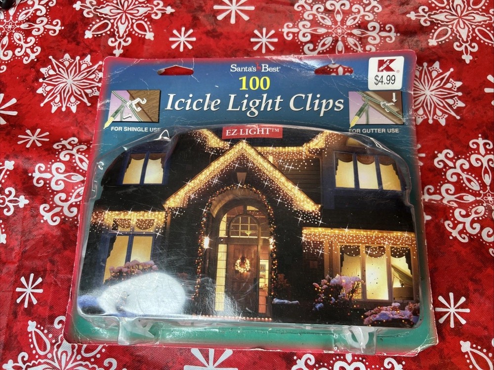 Santa's Best Icicle Light Clips 100ct EZ Light (1999)