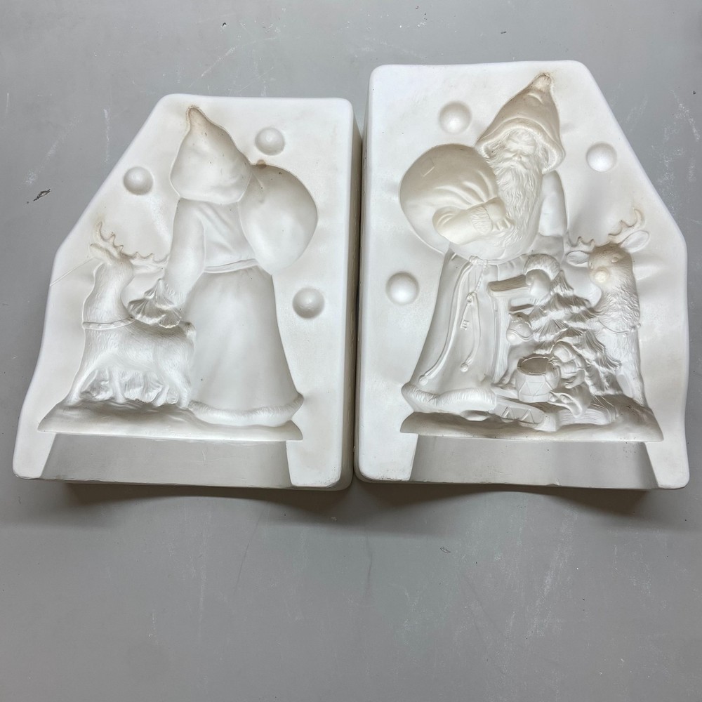 Ceramic Slip Casting Mold Santa With Deer Provincial #P-770