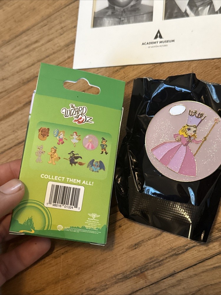 Wizard Of Oz Merchandise Bundle - Journal Notebook Diary, Glinda Pin, & Postcard