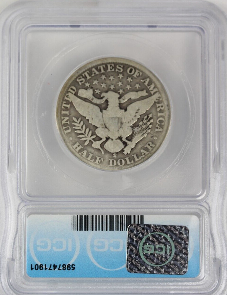 1904-S Barber Half Dollar : ICG G4