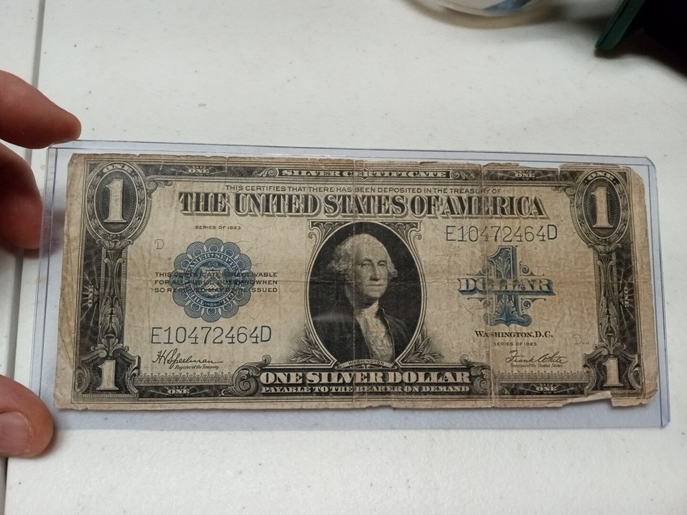 1923 $1 Silver Certificate "Horse Blanket" Blue Seal  #4