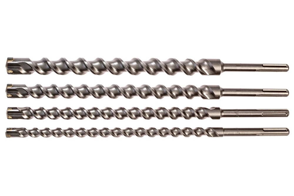 4 Piece Carbide Tipped BIT, Masonry Drill Bit Set, SDS Max