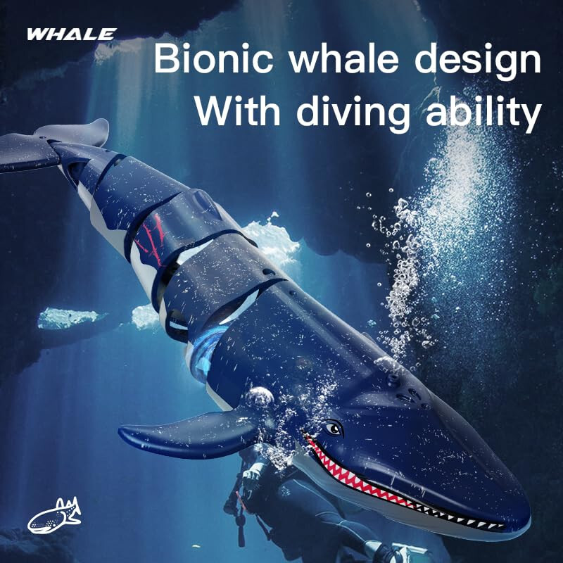 RC Micro WHALE Radio Control BLUE WHALE -GOLD/BLUE -