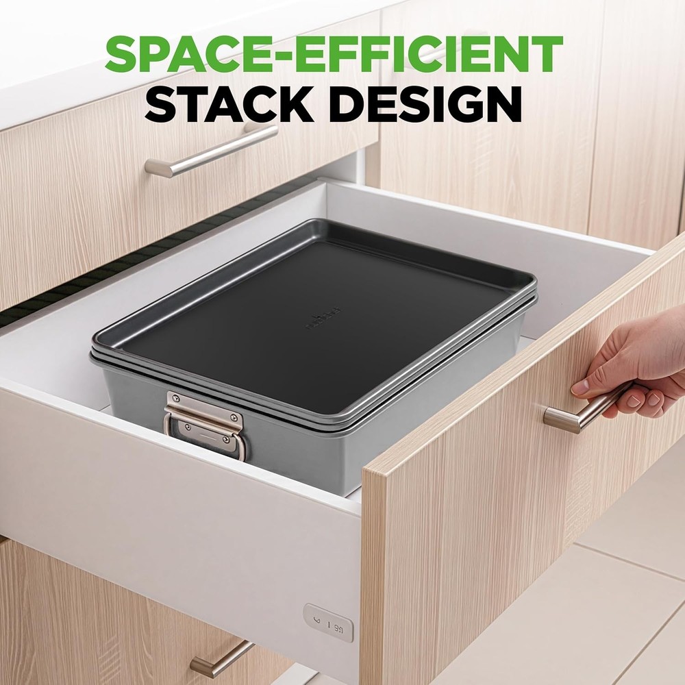 8-Piece Nonstick Stackable Bakeware Set PFOA PFOS PTFE Free Baking Pans Set