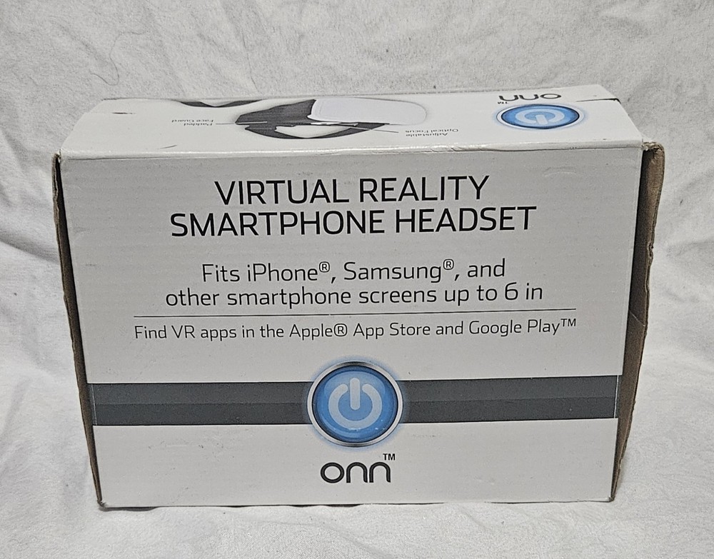 ONN White Virtual Reality VR Smartphone Headset for Apple or Android