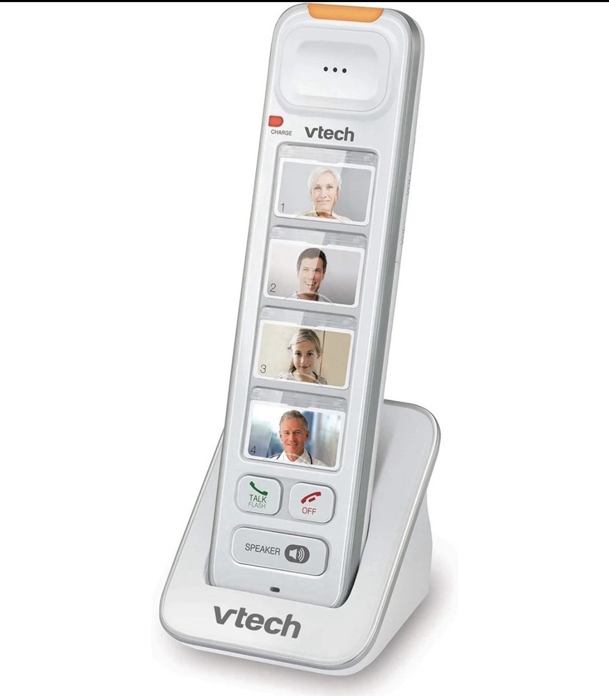 VTech SN5307 Amplified Photo Dial Accessory Phone Handset Big Button - White