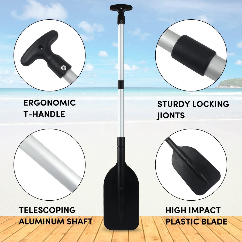 Telescoping Boat Paddle Collapsible Oar for Boat 21'' - 42'', Collapsible Pad...