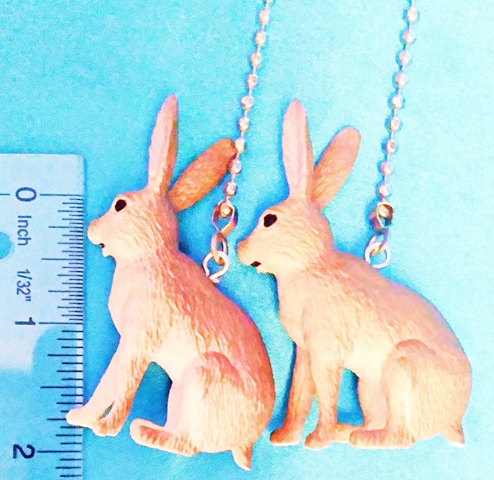 Set of Two ~ RABBIT Brown Bunny ~ Ceiling Fan Pulls