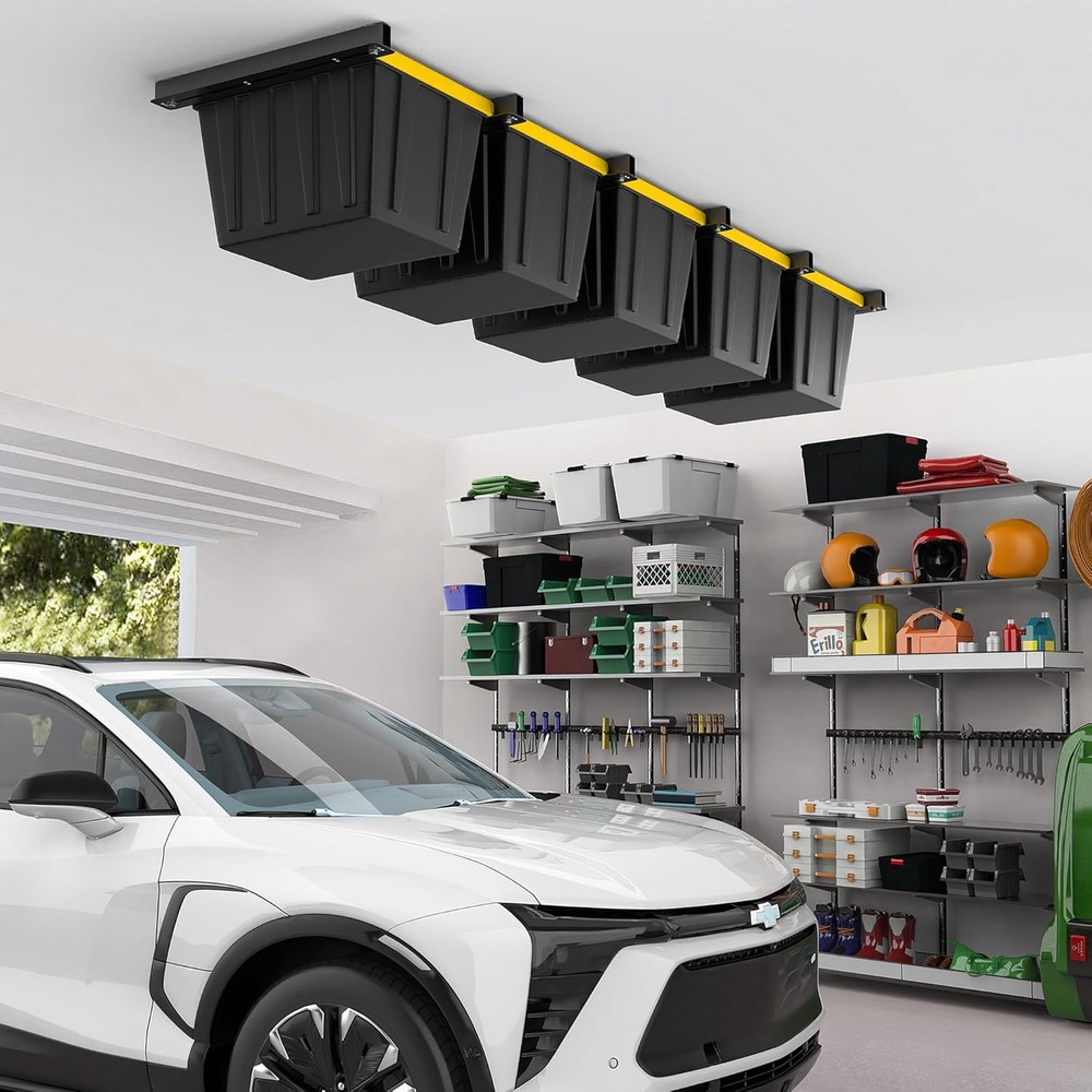 Ceiling Storage Rack, Heavy Duty Overhead Garage Storage Rack, Adjustable Ceilin