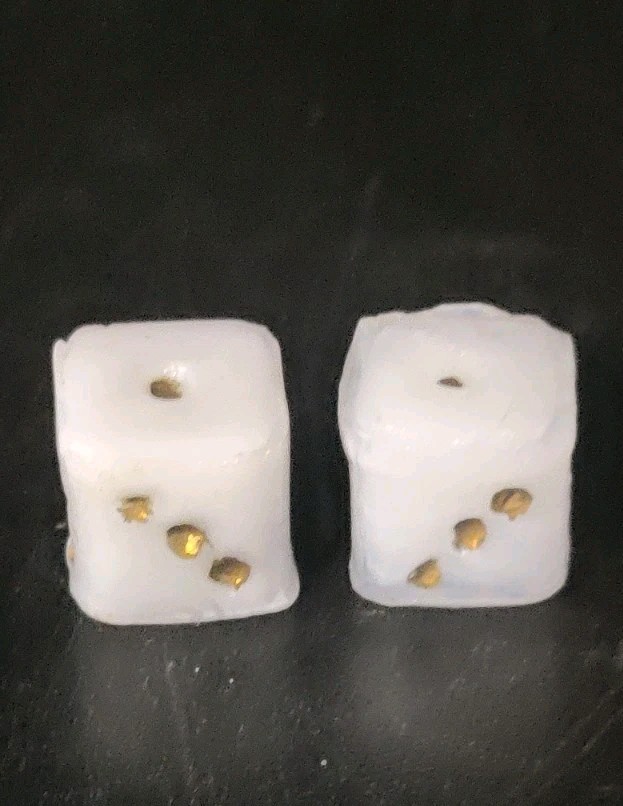 Vintage Hand Made Glass Dice 1 Pair