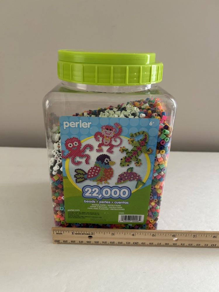 Perler Jar Of Beads Multicolor Open Container As Is