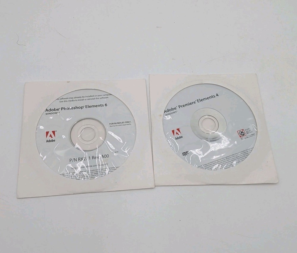 Adobe Photoshop Elements 6 + Adobe Premiere Elements 4 w/ Product Key Code OEM