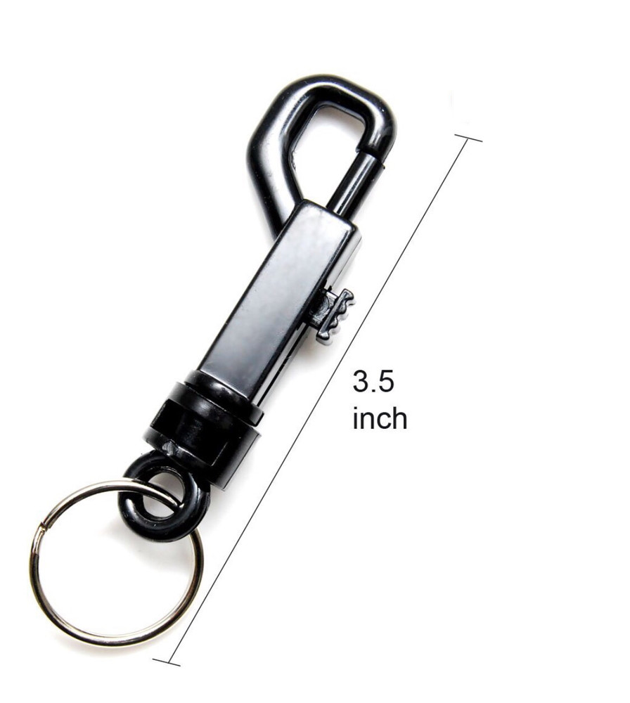 Snap Bolt 9 Key chain Hooks Lightweight Durable Black Plastic Spring Snap Hooks