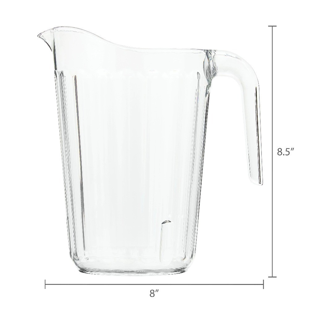 Clear Plastic Stackable Pitcher 60 Oz Large Capacity Measuring Pitcher with