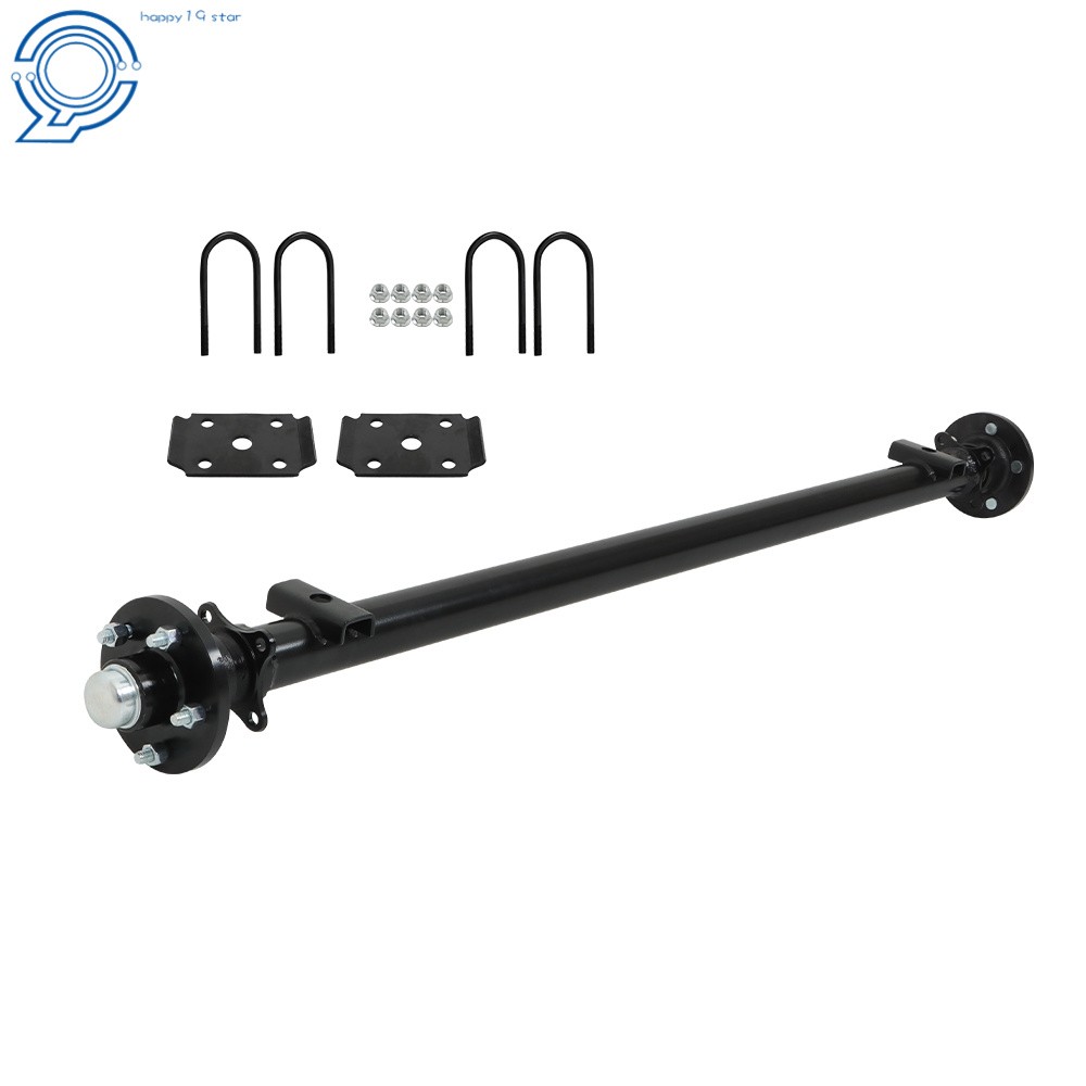 3500 lbs Axle Complete 5 lug w/ U Bolt Kit For Boat Trailer Cargo RV Camper Axel