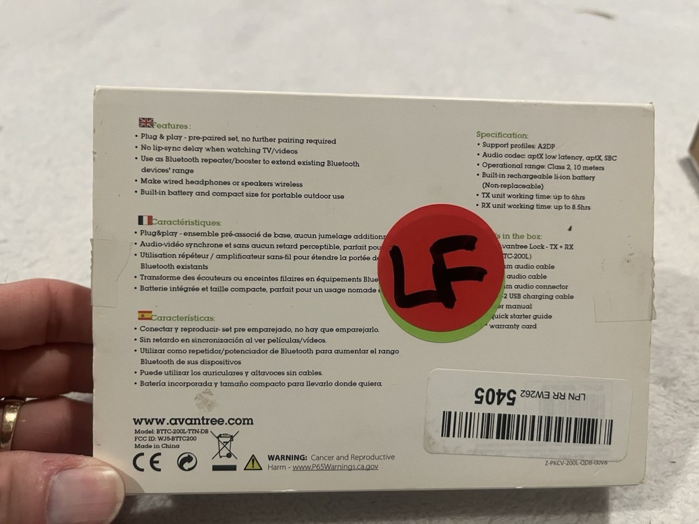 Avantree Wireless Audio Transmitter Receiver Set