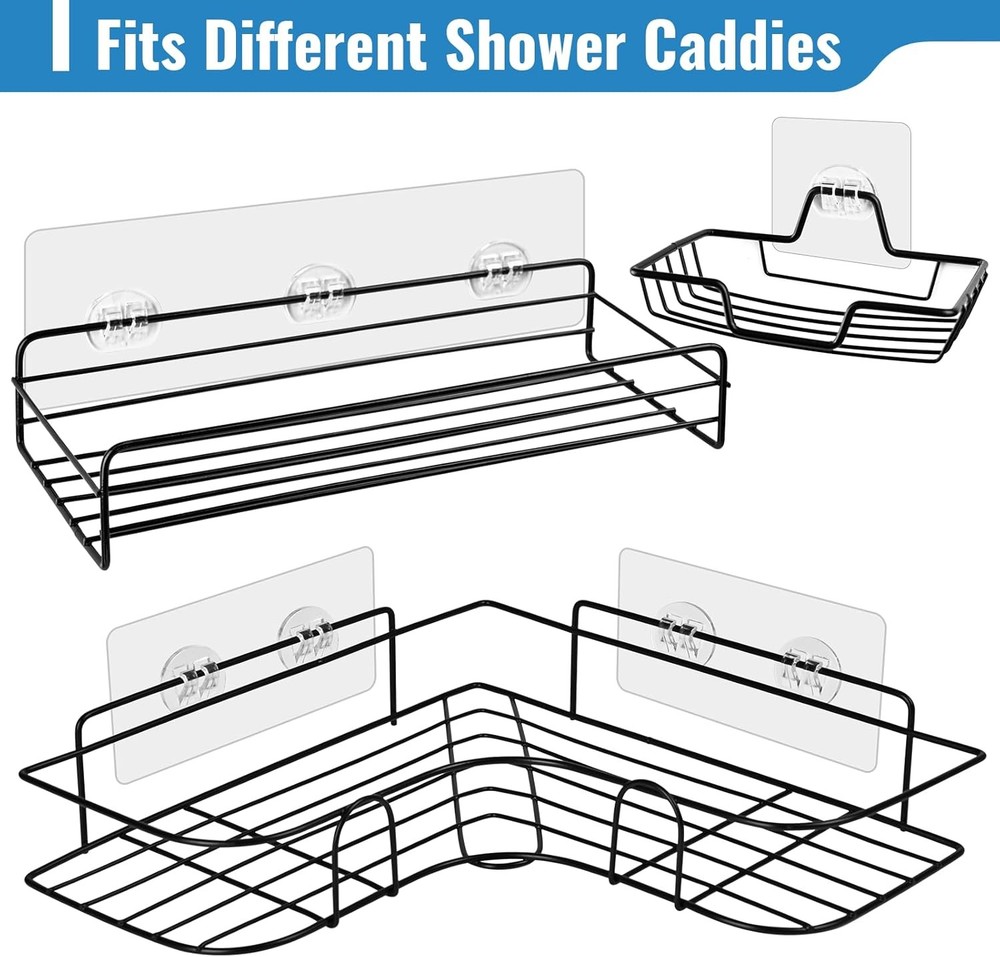 15 Pack Shower Caddy Adhesive Replacement - Strong No L, M, S, Transparent