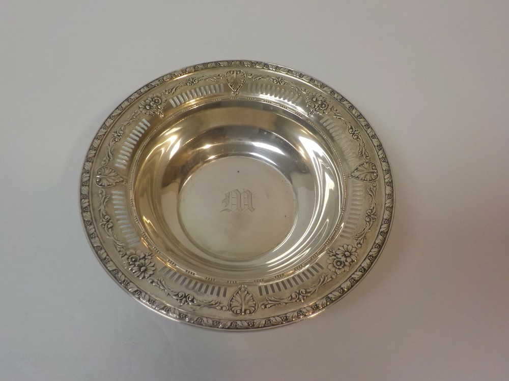 Watson Sterling Silver Pierced & Embossed 6.5" Candy Dish / Bowl, 105 grams