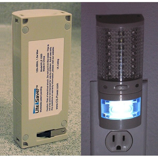 Plug In Emergency Light - Power Failure Flashlight - Night Light - Single White