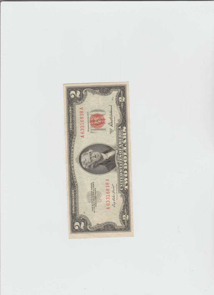 1953-A $2 Red Seal Note in lightly circulated condition.