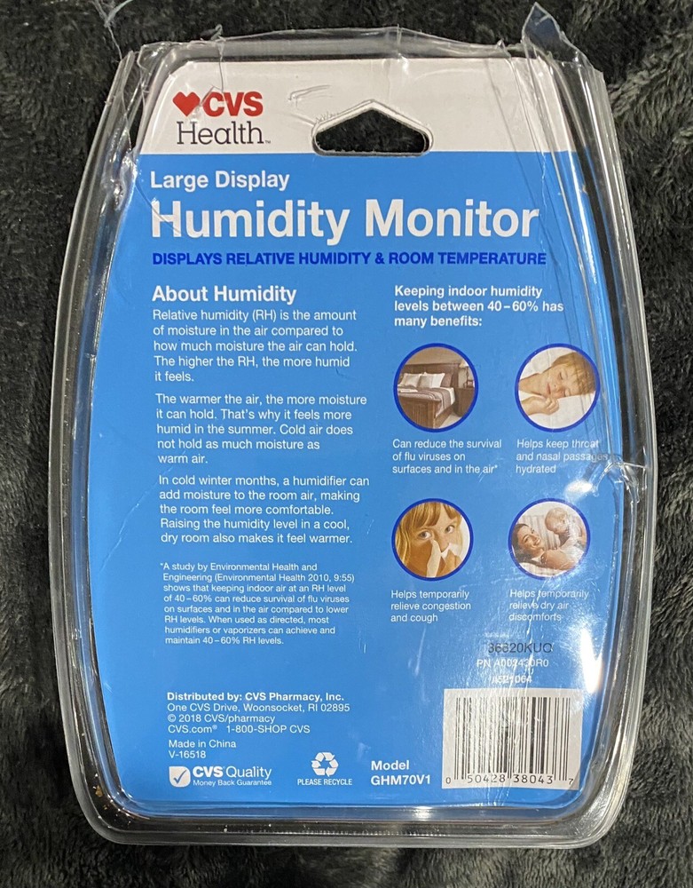 Digital Thermometer Hygrometer CVS Temp Humidity Display Large Screen Indoor