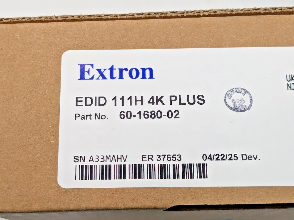 Extron EDID 111H 4K PLUS EDID Emulator 60-1680-02