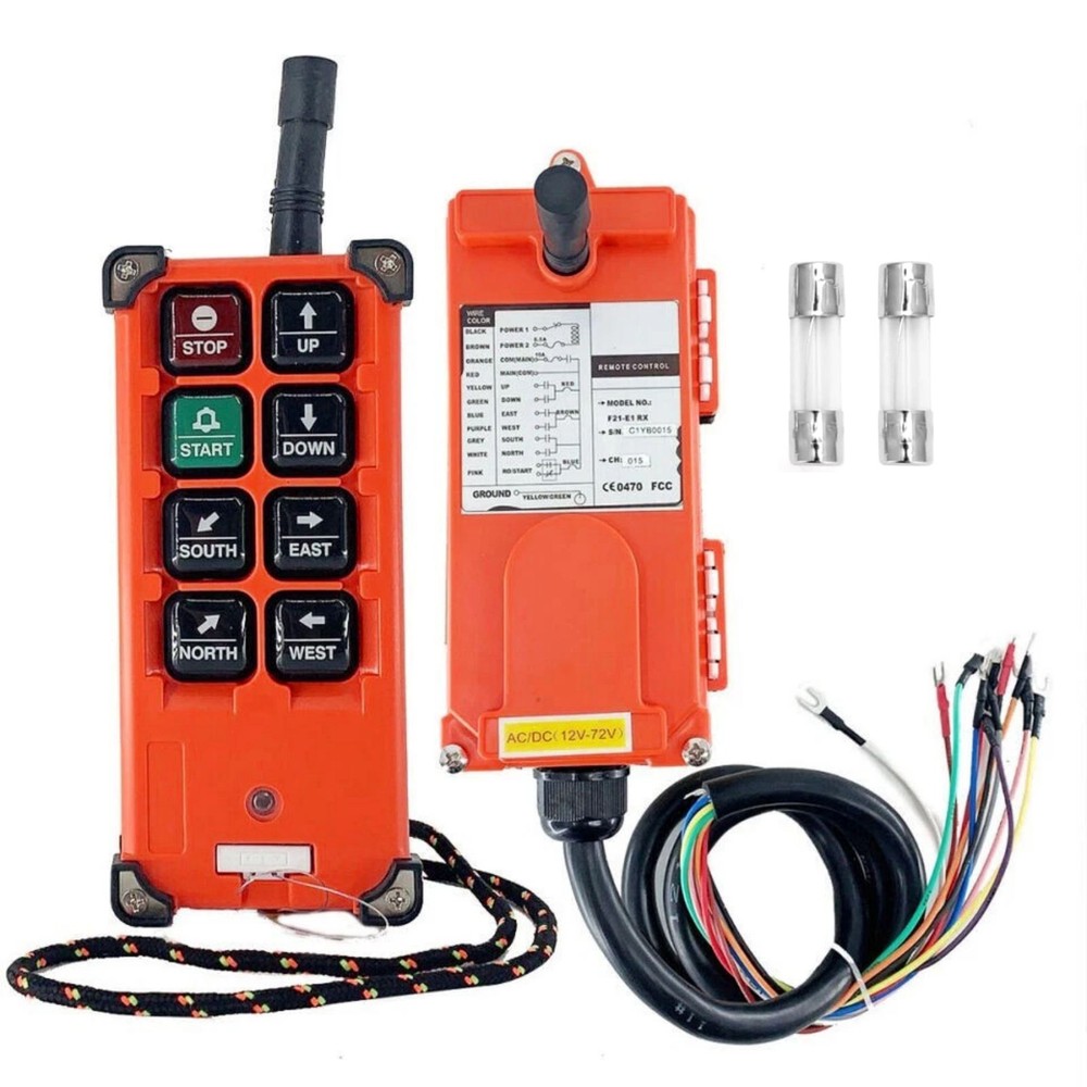Transmitter+Receiver 12-72V Wireless Industrial Remote Control For Hoist Crane