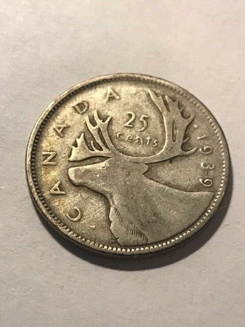 1939 Canada Silver 25 Cents Fine #16157