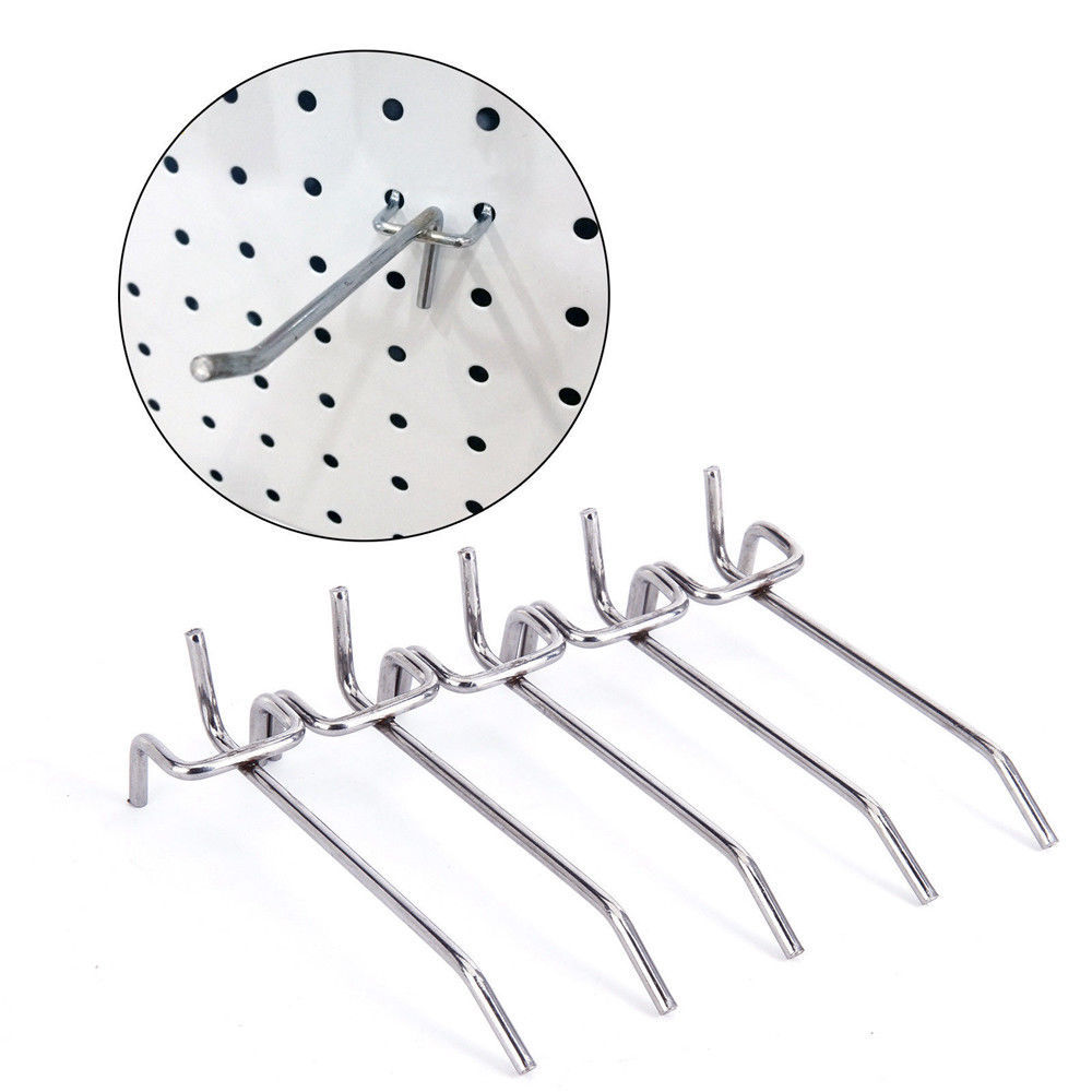 25pcs Peg Board Hooks Workshop Garage Pegboard Hanging Tool Storage Display 8"