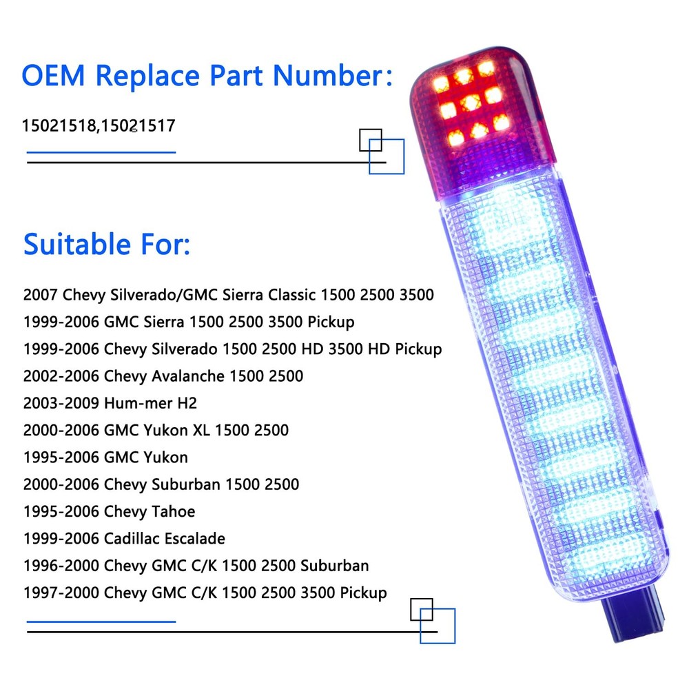 GZZTORES Led Interior Doors Panel Light Courtesy Lights Compatible RED&BLUE