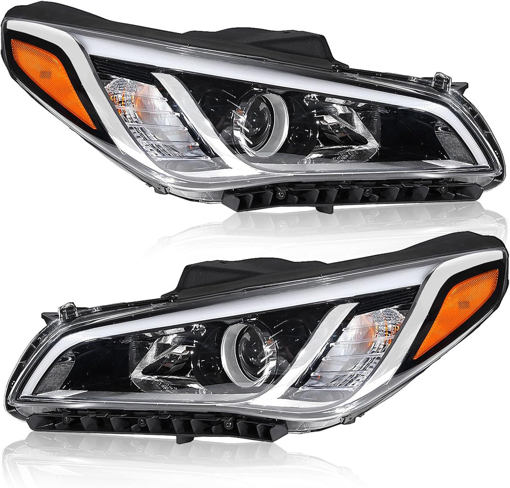 Halogen Headlight Assembly with Parking Lamp Compatible with 2015-2017 Hyundai S