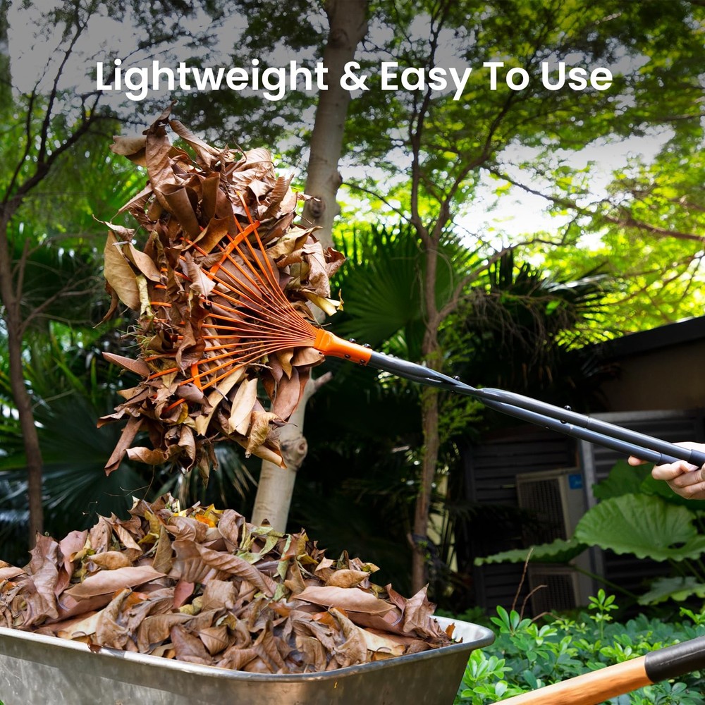 Leaf Grabbers for Yard Work, Leaf Picker Upper Grabber with Long Steel Handle...