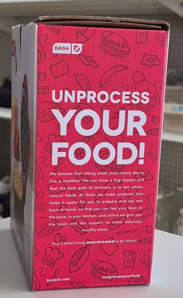 Dash Mini Maker Waffle Iron 4" Non-Stick Cooking Surface Red Compact Design