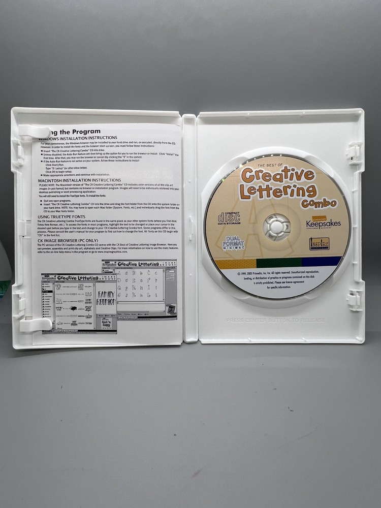 CREATIVE LETTERING COMBO - Keepsakes WIN/MAC CD-ROM 1999 2000