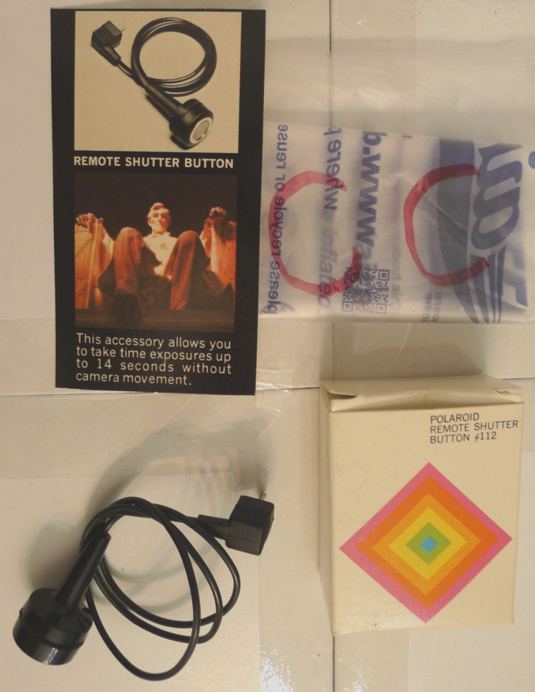 Polaroid Instant SX-70 Camera #112 Remote Shutter Button + Box & Add - TESTED CC