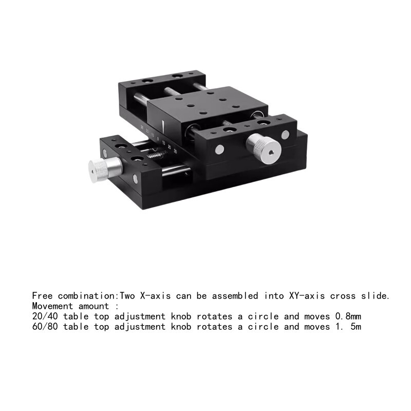 X - Axis 80A-DB60 Manual Linear Stage Translation Displacement Platform 80x60mm