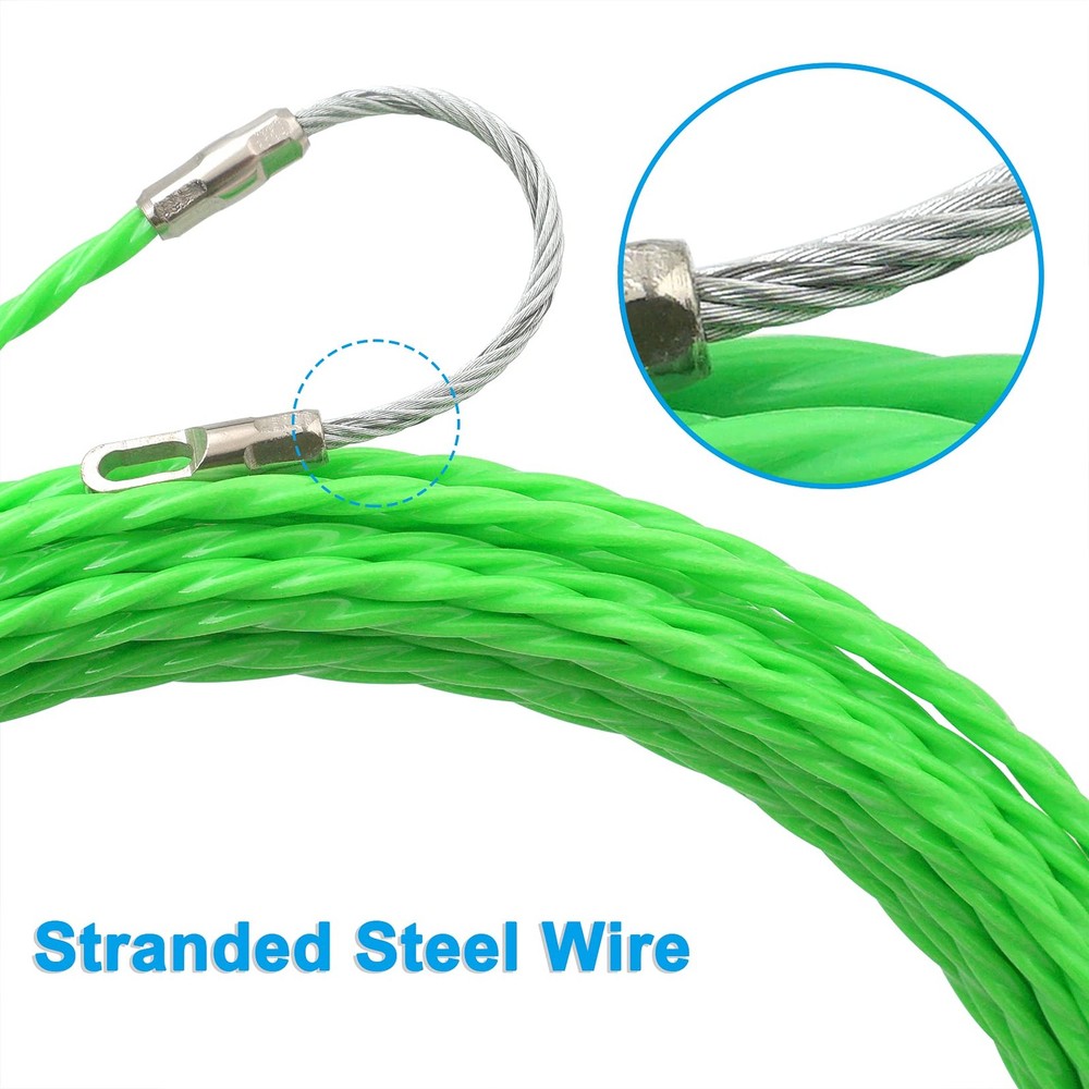 Fish Tape 49ft Wire Fishing Tools Cable Pulling Wire 4.5mm Diameter Ideal For Ca