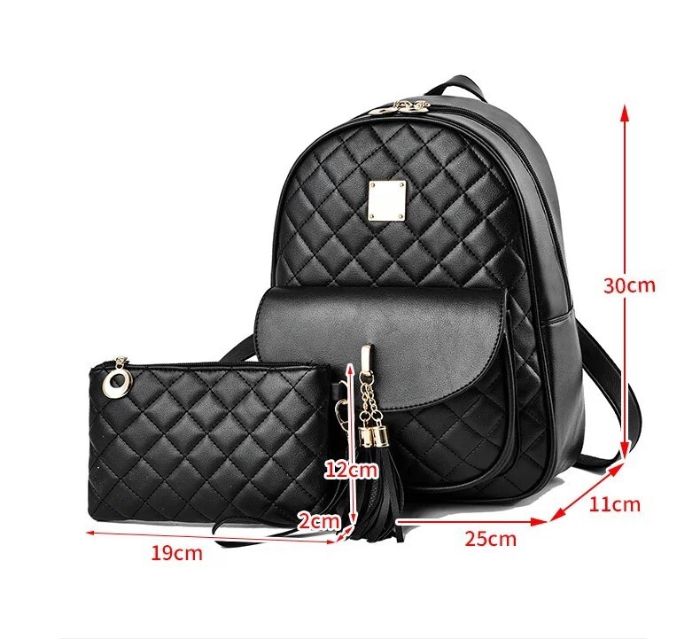 Black small back pack purse for women