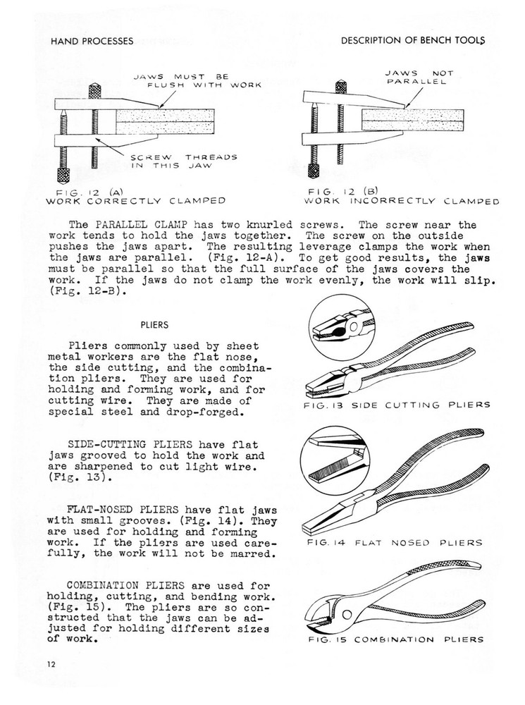 Sheet Metal Working Series Hand Processes Instruction Manual #1323