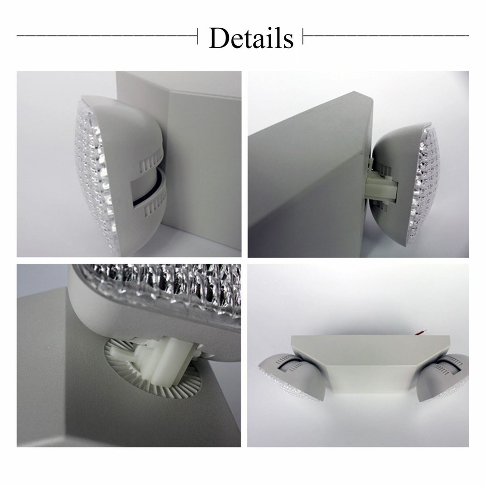 LED Emergency Light Commercial Adjustable 2 Head Battery Backup UL Listed 6 Pack