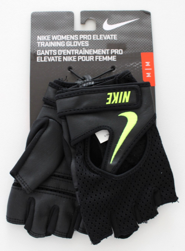 Nike Pro Elevate Training Gloves Women's Medium Black/Volt