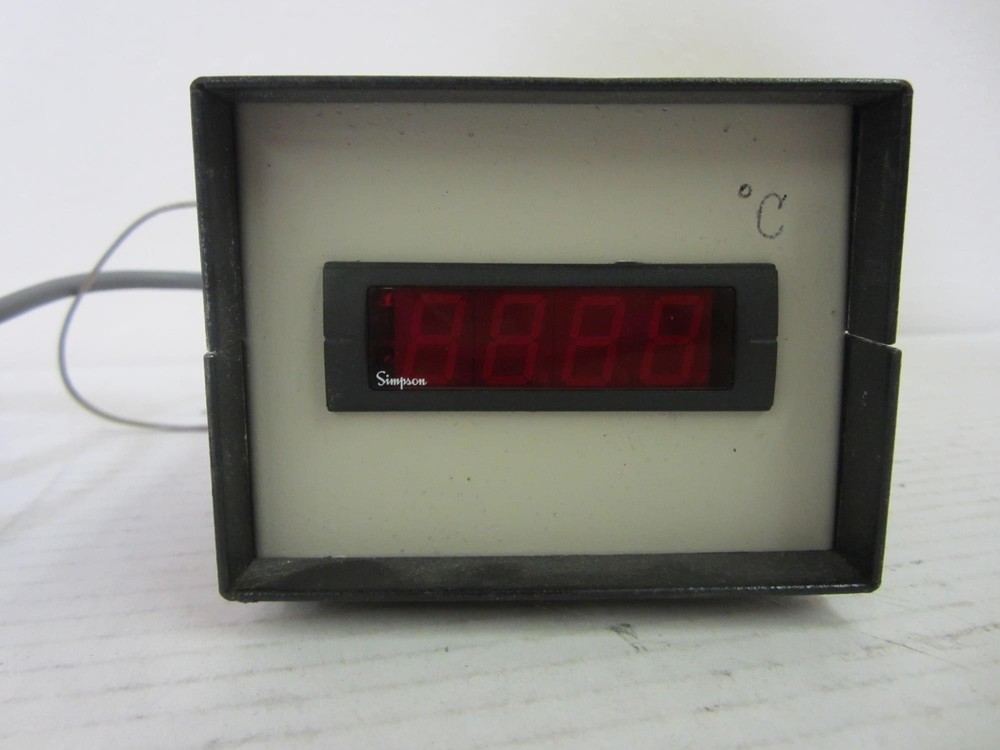 SIMPSON TEMPERATURE THERMOMETER PANEL METER w/WATLOW THERMOCOUPLE