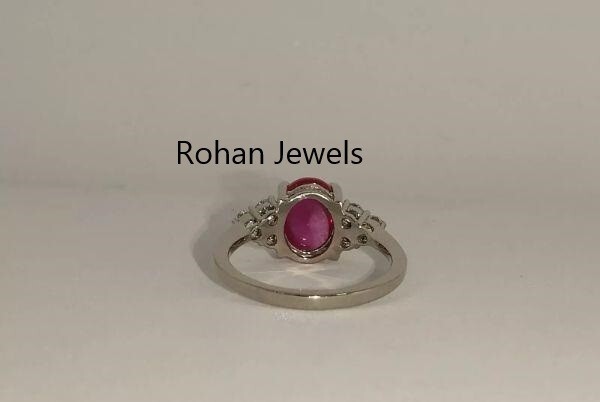 Star Ruby Sapphire Women Ring 925 Sterling Silver Lab Created Handmade Ring