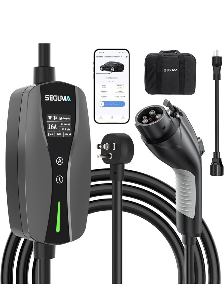 Level 1/2 EV Charger, 16Amp Adjustable Current Wi-Fi/App Control, UL