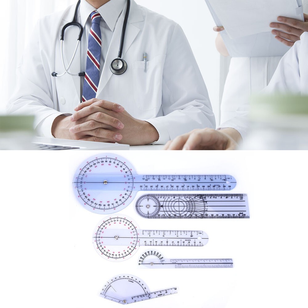 5Pcs 6/8/10inch Protractor Angle Ruler Spinal Goniometer